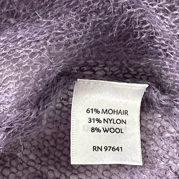 J Jill  Large Sweater Cardigan Mohair Nylon Wool Violet - Picture 11 of 12